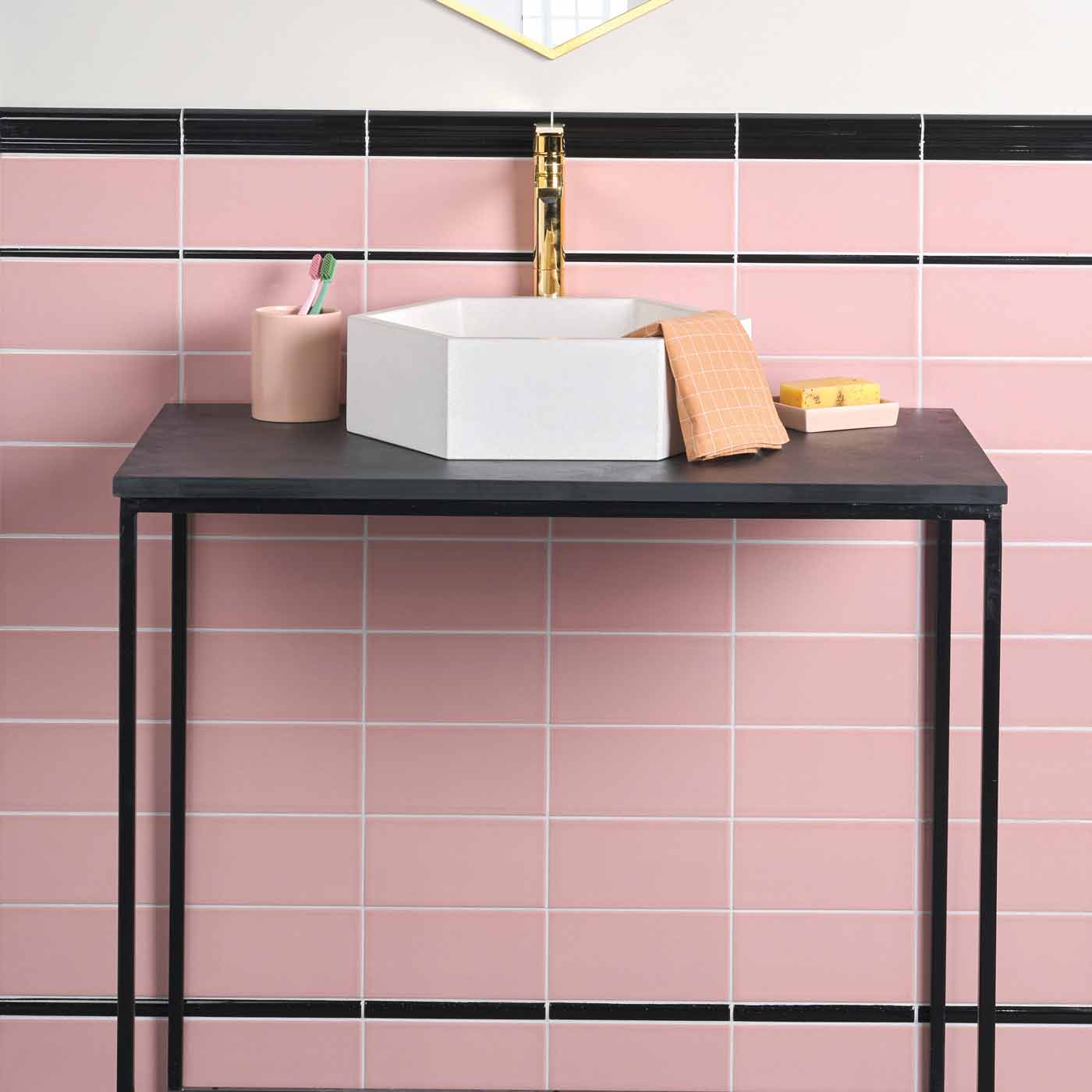 Architectural Black Dado tile 5x20cm - Image 4