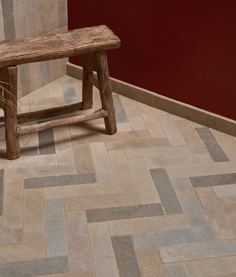 Castilan Limestone Parquet Tumbled 7.5 x 30 x 1.8cm - Image 3
