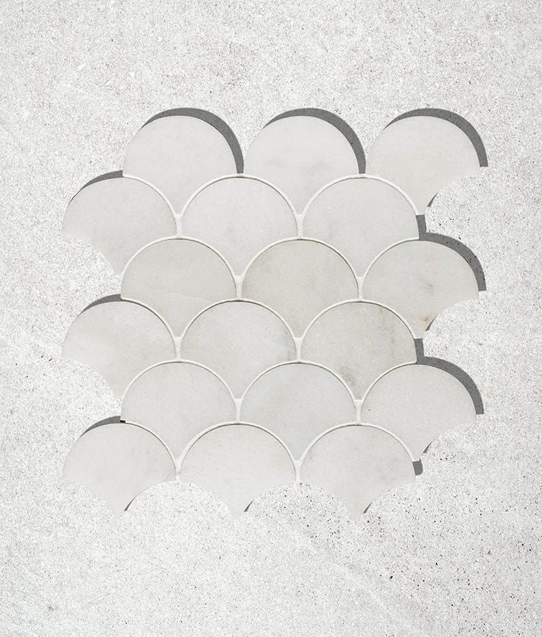 Long Island Marble Honed Scallop 27 x 27cm - Image 2