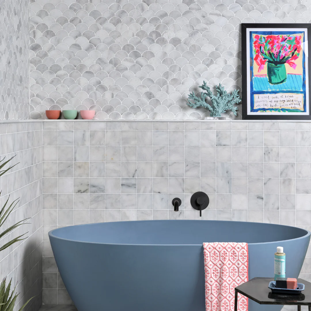 Long Island Marble Honed Scallop 27 x 27cm - Image 4