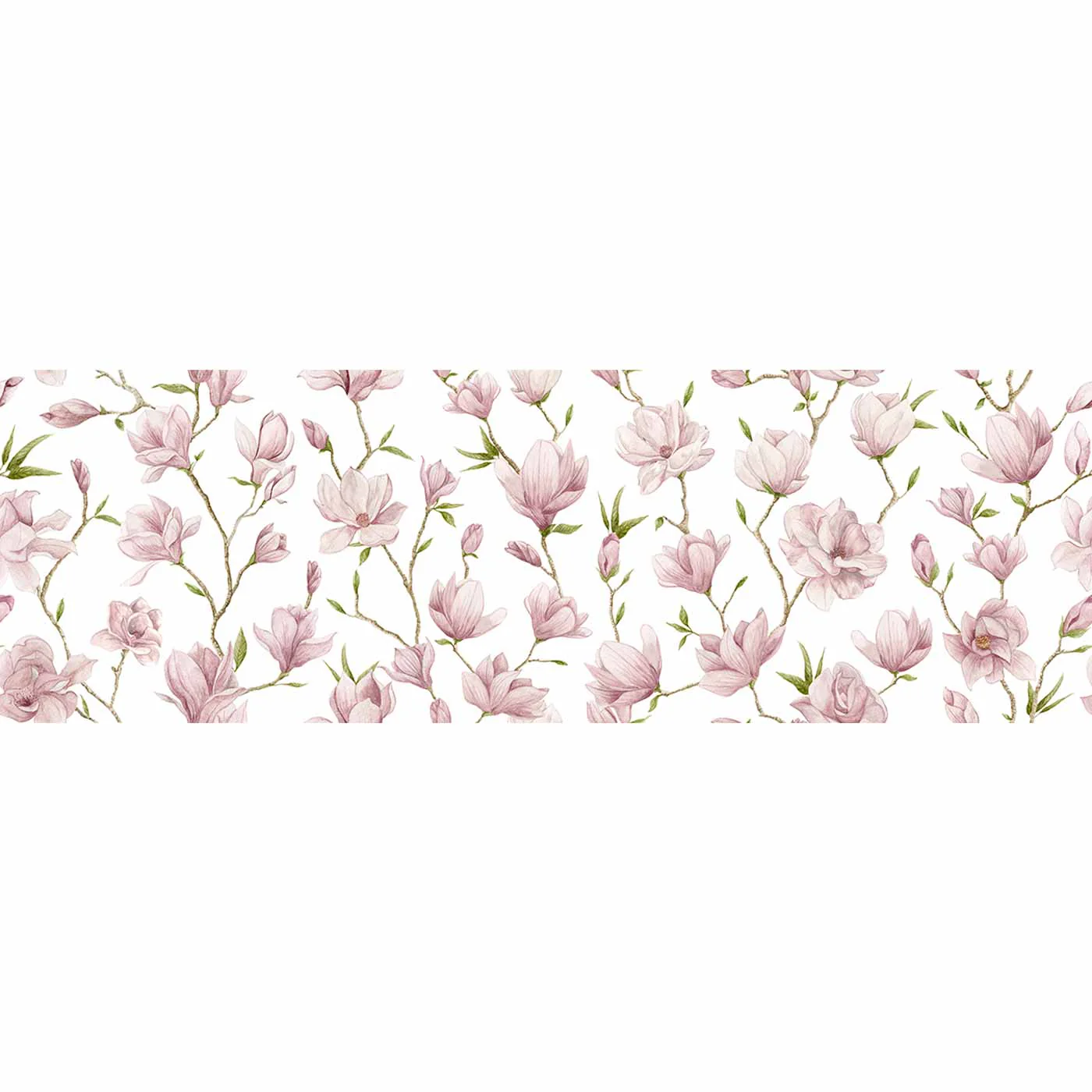 English Garden Magnolia Patterned Repeat Matt wall tile 32x99cm - Image 4
